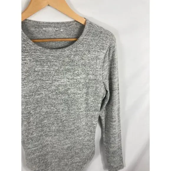 Abercrombie & Fitch Soft A&F Long Sleeve Grey Bodysuit Size Large - Picture 2 of 4